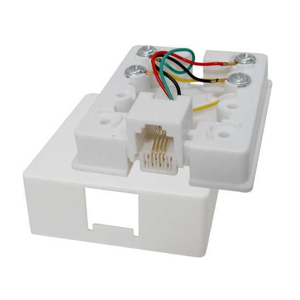 026-149WH Vertical Cable 026-149 Series RJ11 Phone Jack Box - White