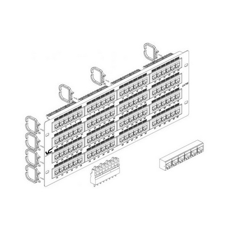 041-375/96 Vertical Cable CAT5E 96 Port 110 IDC 19" Rack Mountable Patch Panel