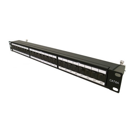 042-C6A/24 Vertical Cable Cat6A Shielded 24 Port Krone Type 19" 1U Rack Mountable Patch Panel