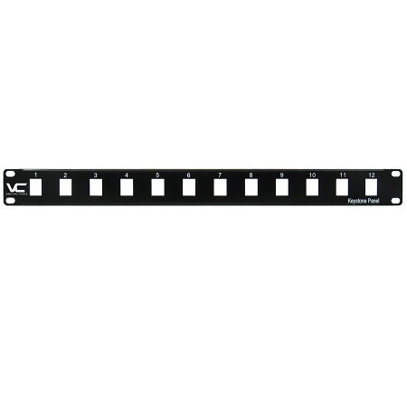043-380/12 Vertical Cable 12 Port 1 U Blank Patch Panel