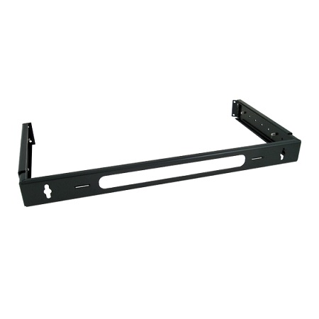 046-388/E Vertical Cable 1U Hinged Adjustable Wall Mount Bracket, 19 - Black