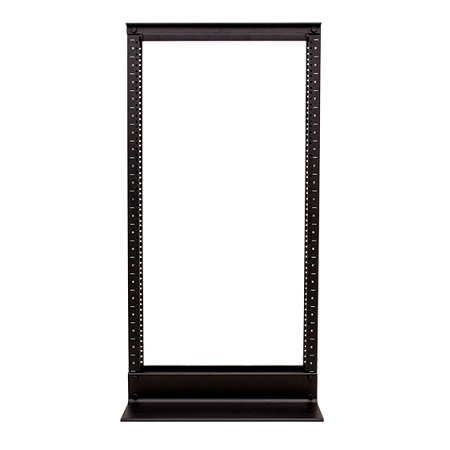 047-WOS-0220 Vertical Cable 20U 2 Post Open Rack - 14" D x 20" W x 40" H - Black Aluminum Frame