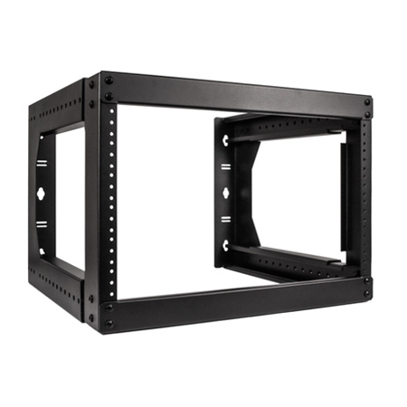 047-WTH-0618 Vertical Cable 6U Open Wall Mount Rack 18"-30" Adjustable Depth