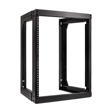 047-WTH-1218 Vertical Cable 12U Open Wall Mount Rack 18"-30" Adjustable Depth