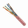 055-461/P/PK Vertical Cable 055-461 Series 24 AWG 8 Unshielded Twisted Pair Solid Bare Copper CMP Plenum Cat5e Cable - 1000' Pull Box - Pink