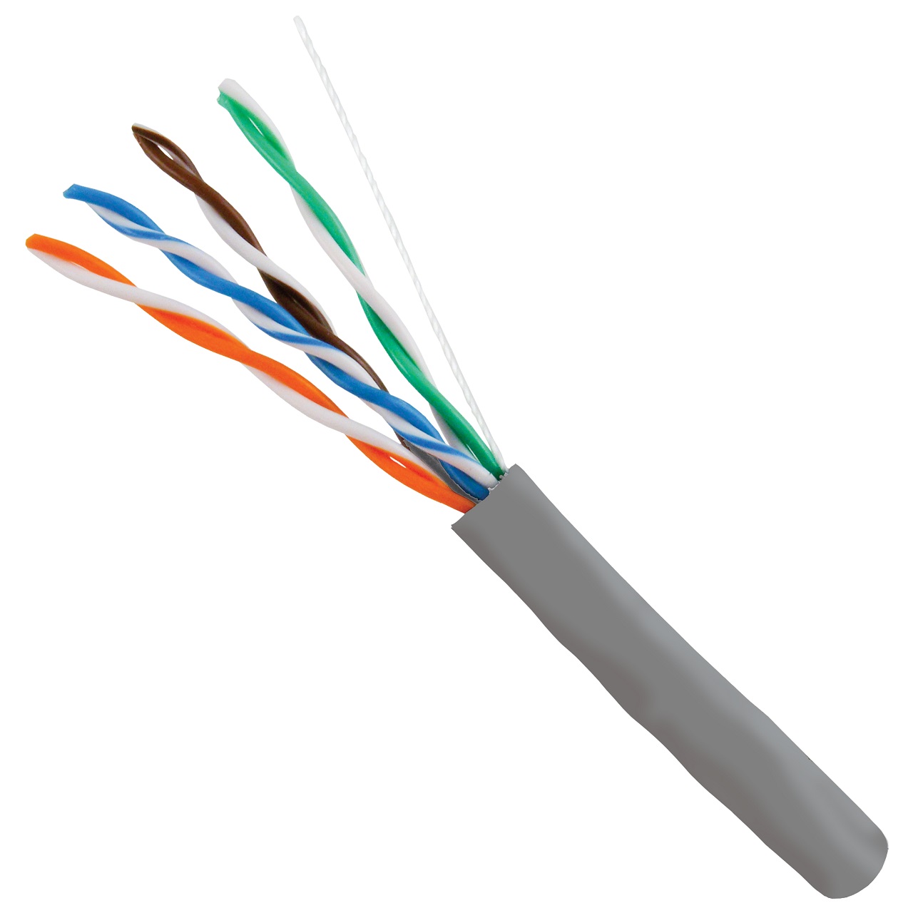 059-484/CMX/GY Vertical Cable 059-484 Series 24 AWG 4 Unshielded Twisted Pair Solid Bare Copper CMX Non-Plenum Cat5e Cable - 1000' Pull Box - Gray