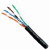059-488/WS/CMX Vertical Cable 059-488 Series 24 AWG 4 Unshielded Twisted Pair Solid Bare Copper CMX Non-Plenum Cat5e Cable - 1000' Wooden Spool - Black