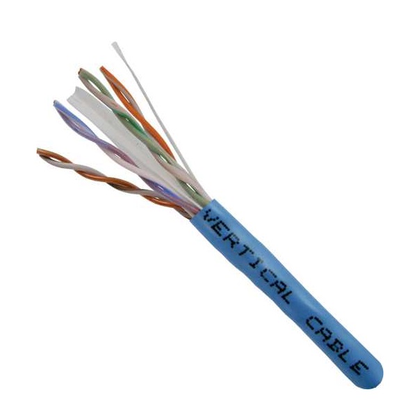 060-612/U/BL Vertical Cable 060-612 Series 23 AWG 4 Unshielded Twisted Pair Solid Bare Copper CMR Non-Plenum Cat6 Cable - 1000' Pull Box - Blue