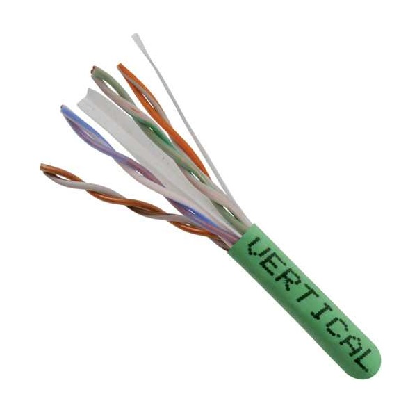 060-614/U/GR Vertical Cable 060-614 Series 23 AWG 4 Unshielded Twisted Pair Solid Bare Copper CMR Non-Plenum Cat6 Cable - 1000' Pull Box - Green