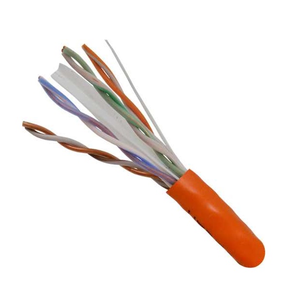 060-618/U/OR Vertical Cable 060-618 Series 23 AWG 4 Unshielded Twisted Pair Solid Bare Copper CMR Non-Plenum Cat6 Cable - 1000' Pull Box - Orange