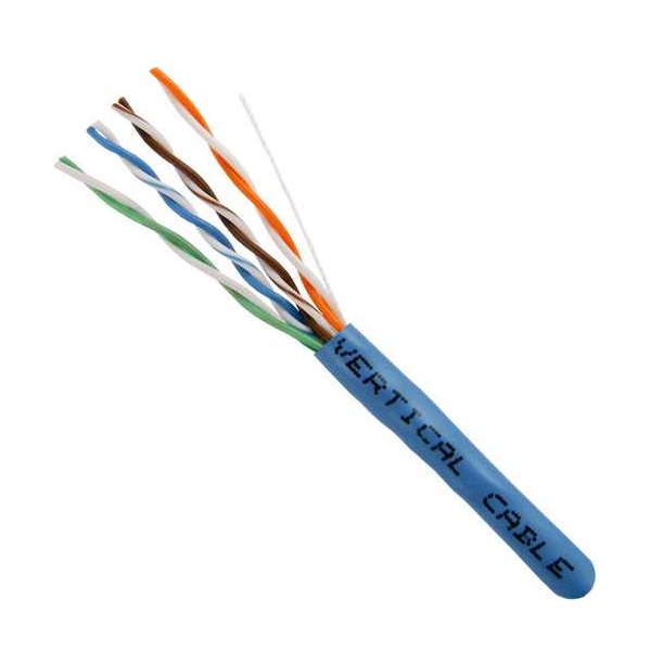 063-512/ST/BL Vertical Cable 063-512 Series 23 AWG 6 Unshielded Twisted Pair Stranded Bare Copper CM Non-Plenum Slim Cat6 Cable - 1000' Pull Box - Blue