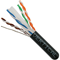 064-485/A/BL Vertical Cable 064-485 Series 23 AWG 4 Unshielded Twisted Pair Solid Bare Copper CMR Non-Plenum Cat6A Cable - 1000' Spool - Blue