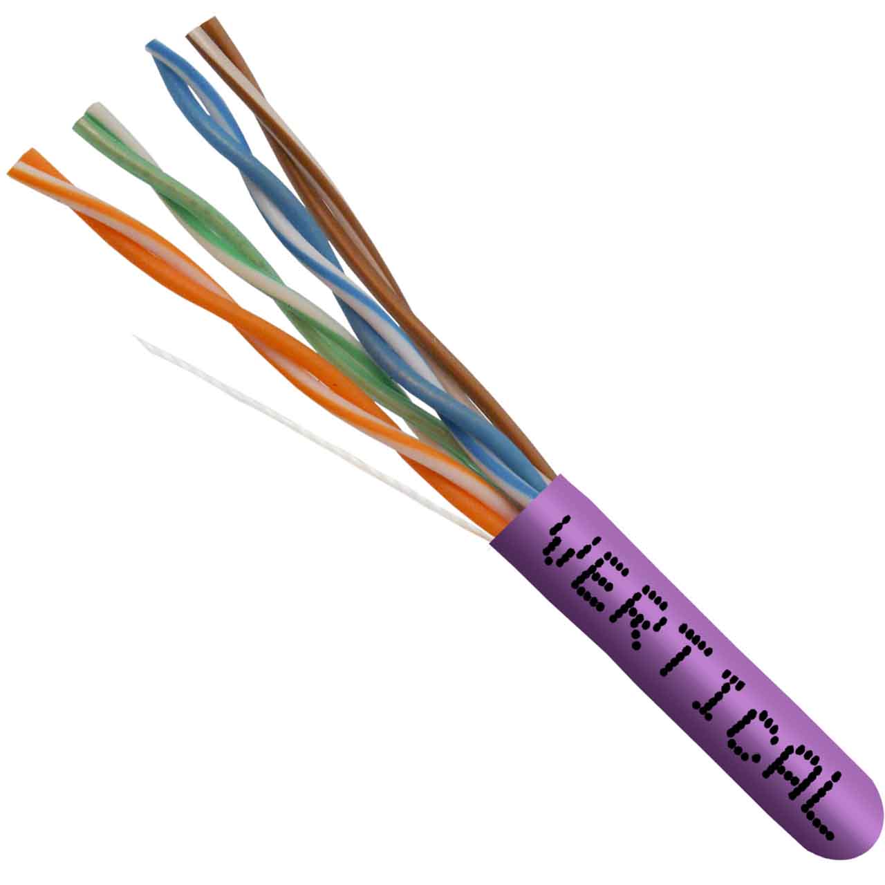 066-996/P/PR Vertical Cable 066-9xx Series 23 AWG Unshielded Twisted Pair Solid Bare Copper CMP Plenum Cat6 Cable - 1000' Pull Box - Purple