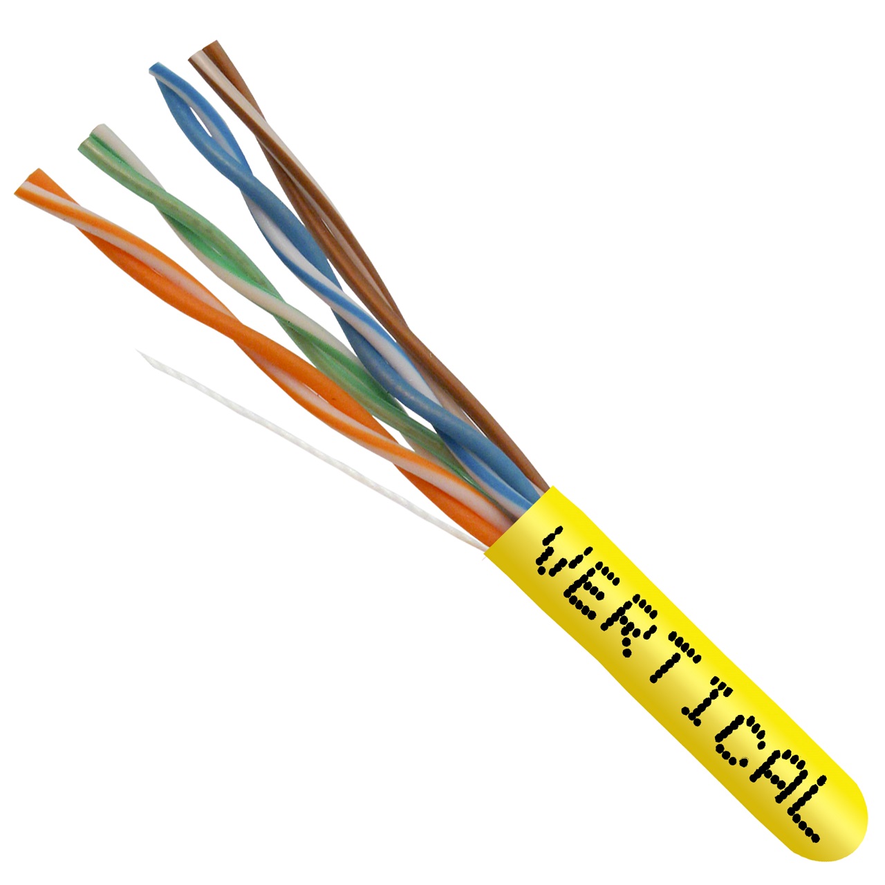 066-999/P/YL Vertical Cable 066-900 Series 23 AWG Unshielded Twisted Pair Solid Bare Copper CMP Plenum Cat6 Cable - 1000' Pull Box - Yellow