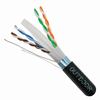 Show product details for 069-556/CMXT2K Vertical Cable 069-556 Series 23 AWG 4 shielded Twisted Pair Solid Bare Copper LLDPE Jacket CMXF Plenum Cat6 Direct Burial Cable - 2000' Wooden Spool - Black