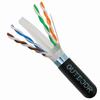 Show product details for 069-561/CMXT Vertical Cable 069-561 Series 23 AWG 4 shielded Twisted Pair Solid Bare Copper Dual Jacket CMXT Non-Plenum Cat6 Direct Burial Cable - 1000' Wooden Spool - Black