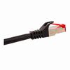 Show product details for 076-1010/1BK Vertical Cable 26 AWG 4 Shielded Twisted Pair Stranded Bare Copper CM Non-Plenum Cat6A - 1ft Patch Cord - Black