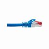 076-1011/1BL Vertical Cable 26 AWG 4 Shielded Twisted Pair Stranded Bare Copper CM Non-Plenum Cat6A - 1ft Patch Cord - Blue