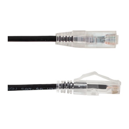 077-2010/05BK Vertical Cable 28 AWG 4 Unshielded Twisted Pair Stranded Bare Copper CM Non-Plenum Cat6A - 6" Patch Cord - Black