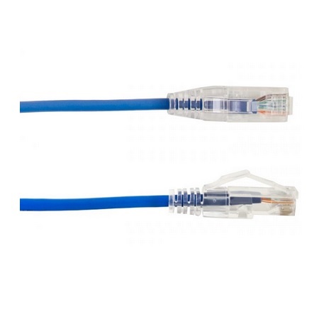 077-2011/05Bl Vertical Cable 28 AWG 4 Unshielded Twisted Pair Stranded Bare Copper CM Non-Plenum Cat6A - 6" Patch Cord - Blue