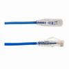 077-2011/05Bl Vertical Cable 28 AWG 4 Unshielded Twisted Pair Stranded Bare Copper CM Non-Plenum Cat6A - 6" Patch Cord - Blue