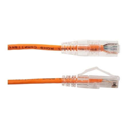 077-2014/05OR Vertical Cable 28 AWG 4 Unshielded Twisted Pair Stranded Bare Copper CM Non-Plenum Cat6A - 6" Patch Cord - Orange