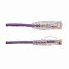 Show product details for 077-2015/05PR Vertical Cable 28 AWG 4 Unshielded Twisted Pair Stranded Bare Copper CM Non-Plenum Cat6A - 6" Patch Cord - Purple