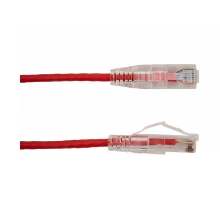 077-2016/05RD Vertical Cable 28 AWG 4 Unshielded Twisted Pair Stranded Bare Copper CM Non-Plenum Cat6A - 6" Patch Cord - Red