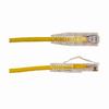 Show product details for 077-2018/05YL Vertical Cable 28 AWG 4 Unshielded Twisted Pair Stranded Bare Copper CM Non-Plenum Cat6A - 6" Patch Cord - Yellow