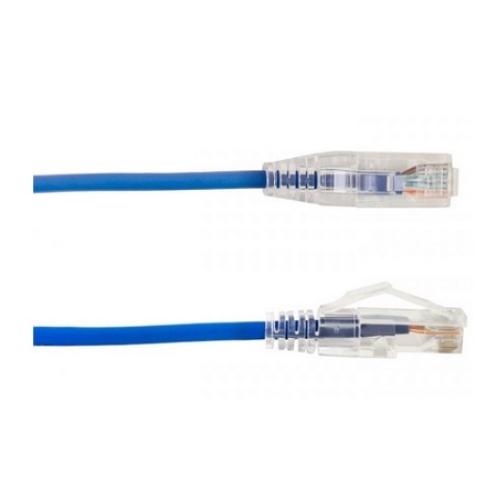 077-2020/1BL Vertical Cable 28 AWG 4 Unshielded Twisted Pair Stranded Bare Copper CM Non-Plenum Cat6A - 1ft Patch Cord - Blue