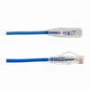 Show product details for 077-2020/1BL Vertical Cable 28 AWG 4 Unshielded Twisted Pair Stranded Bare Copper CM Non-Plenum Cat6A - 1ft Patch Cord - Blue