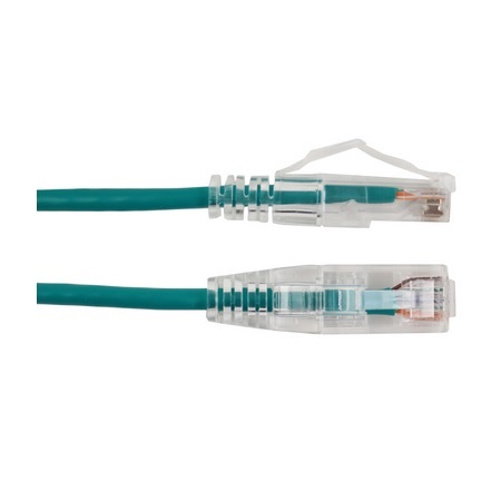 077-2021/1GR Vertical Cable 28 AWG 4 Unshielded Twisted Pair Stranded Bare Copper CM Non-Plenum Cat6A - 1ft Patch Cord - Green
