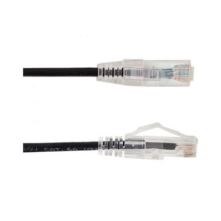 077-2028/2BK Vertical Cable 28 AWG 4 Unshielded Twisted Pair Stranded Bare Copper CM Non-Plenum Cat6A - 2ft Patch Cord - Black