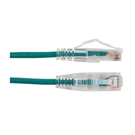 077-2030/2GR Vertical Cable 28 AWG 4 Unshielded Twisted Pair Stranded Bare Copper CM Non-Plenum Cat6A - 2ft Patch Cord - Green