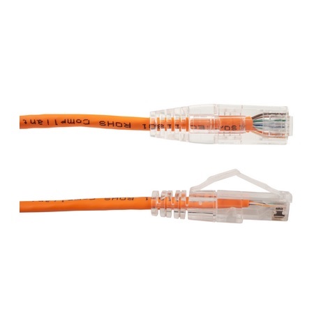 077-2032/2OR Vertical Cable 28 AWG 4 Unshielded Twisted Pair Stranded Bare Copper CM Non-Plenum Cat6A - 2ft Patch Cord - Orange