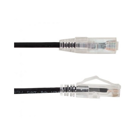 077-2037/3BK Vertical Cable 28 AWG 4 Unshielded Twisted Pair Stranded Bare Copper CM Non-Plenum Cat6A - 3ft Patch Cord - Black