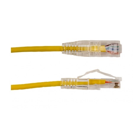 077-2045/3YL Vertical Cable 28 AWG 4 Unshielded Twisted Pair Stranded Bare Copper CM Non-Plenum Cat6A - 3ft Patch Cord - Yellow