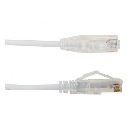 077-2071/7WH Vertical Cable 28 AWG 4 Unshielded Twisted Pair Stranded Bare Copper CM Non-Plenum Cat6A - 7ft Patch Cord - White