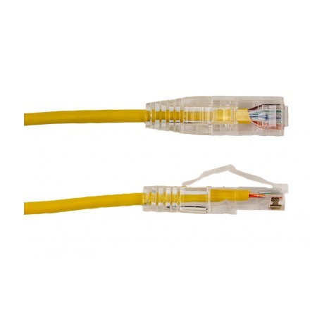 077-2081/10YL Vertical Cable 28 AWG 4 Unshielded Twisted Pair Stranded Bare Copper CM Non-Plenum Cat6A - 10ft Patch Cord - Yellow