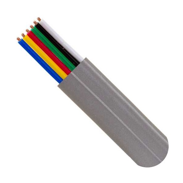091-722/6C/1K Vertical Cable 091-722 Series 28 AWG Silver Satin Phone Wire - 1000ft Spool