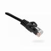 094-786/05BK Vertical Cable 24 AWG 4 Unshielded Twisted Pair Stranded Bare Copper CM Non-Plenum Cat6 Cable - 1/2ft Patch Cord - Black