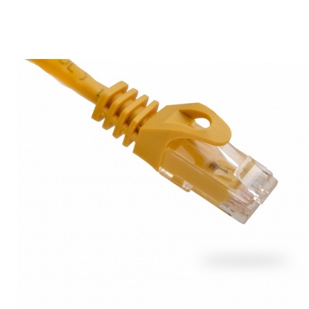 094-857/14YL Vertical Cable 24 AWG 4 Unshielded Twisted Pair Stranded Bare Copper CM Non-Plenum Cat6 Cable - 14ft Patch Cord - Yellow