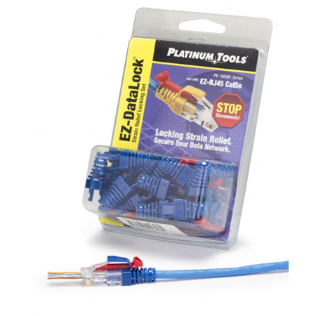 [DISCONTINUED] 100041B-C Platinum Tools EZ-DataLock Set - EZ-RJ45 Cat5e Only - Blue - 20 Pack