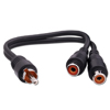 Show product details for 110008 Vanco Adapter RCA Plug/2-RCA Jack Gold 6In