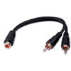 Show product details for 110011 Vanco Adapter RCA Jack/2-RCA Plug Gold 6In