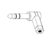 110054X Vanco Adapter 1/4" Stereo Plug to 3.5mm Stereo Jack Right Angle