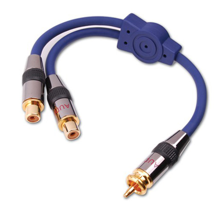 110140 Vanco Adapter RCA Jack2-RCA Plug Gold 6In