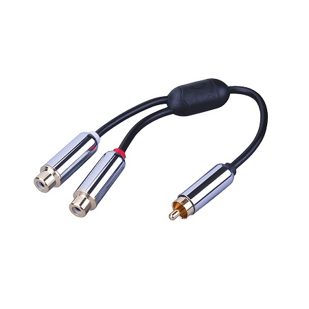 110141X Vanco Adapter Y RCA Plug to 2 RCA Jack 6 In