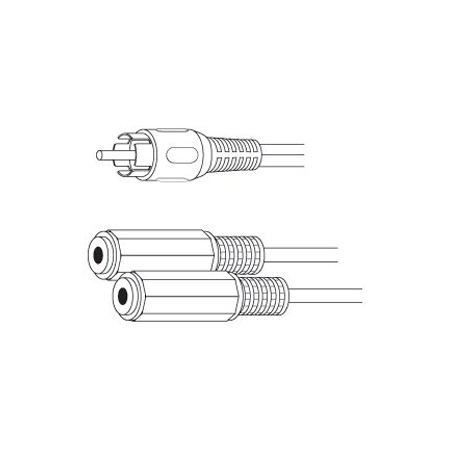 Vanco RCA Male Plug to 2-3.5 mm Mono Jacks 