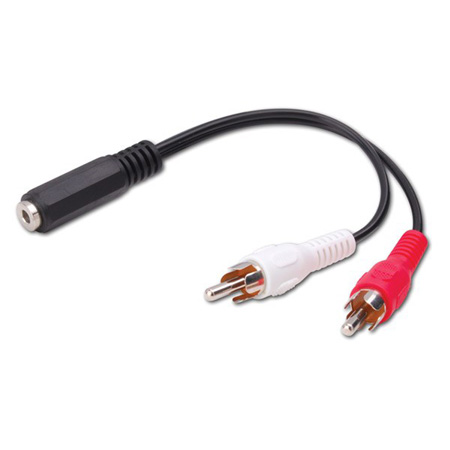 110422-6X Vanco Adapter 3.5mm Stereo Jack to 2-RCA Plug 6 ft